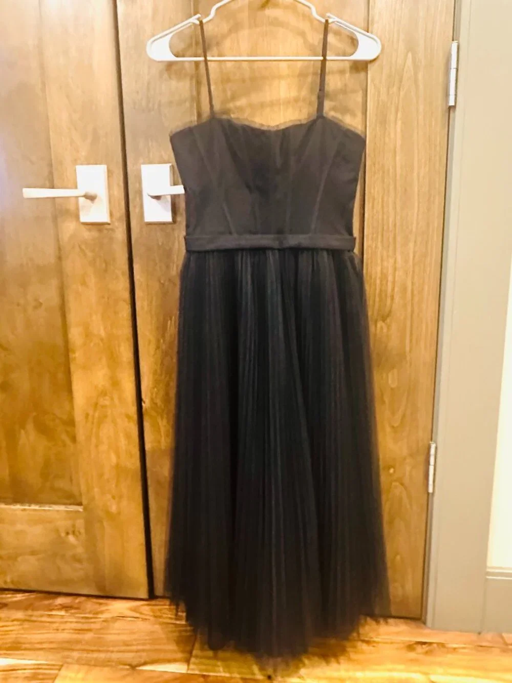 NWT BCBGMAXAZRIA BLACK SHEER CORSET MIDI DRESS MEDIUM - Picture 4 of 10